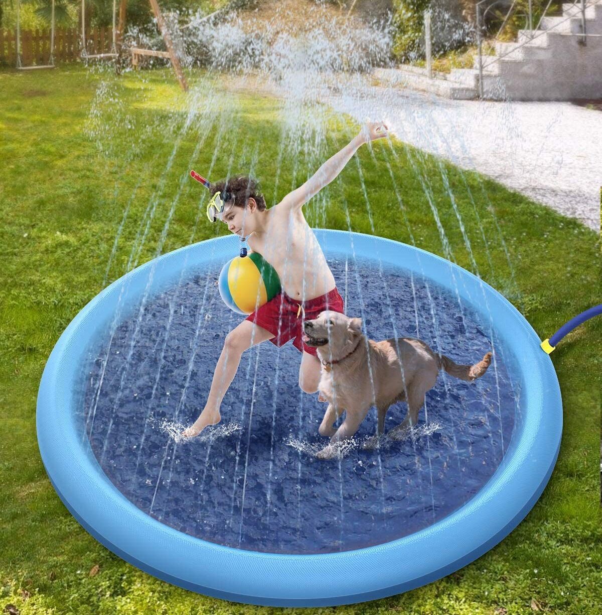 Thickened Non-Slip Pet Spray Pad, Inflatable Water Spray Mat